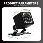 winterrock Car Backup Camera, 12 LED HD Night Vision Car Reverse Rear View Camera System, 170° Wide Angle Waterproof Reversing Parking Cameras, Universal for RV Trucks Trailer SUV