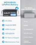 WOXABHSL 12V 200Ah LiFePO4 Battery - 4000+ Deep Cycles, Built-in BMS, UL-Certified for Trolling Motors, Boat, Marine, RV, Solar & Emergency Power