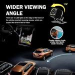 winterrock Car Backup Camera, 12 LED HD Night Vision Car Reverse Rear View Camera System, 170° Wide Angle Waterproof Reversing Parking Cameras, Universal for RV Trucks Trailer SUV