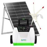 Nature's Generator Gold WE System 1800W Solar & Wind Powered Pure Sine Wave Off-Grid Generator + 100W Solar Panel + Wind Turbine, w/Infinite Expandability, Gasless for Day and Night Use