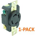 Journeyman-Pro 2710, NEMA L14-30R, 30A 125/250 Volt, Flush Mounting Locking Receptacle Socket/Outlet, Black Industrial Grade, Grounding Welding/Generator Rated 7500 Watts (1, 2710 w/SS Faceplate)