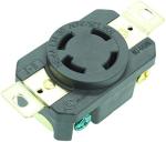 Journeyman-Pro 2710, NEMA L14-30R, 30A 125/250 Volt, Flush Mounting Locking Receptacle Socket/Outlet, Black Industrial Grade, Grounding Welding/Generator Rated 7500 Watts (1, 2710 w/SS Faceplate)