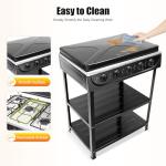 Propane Gas Stove 5 Burner Natural Gas Stove for LPG NG Dual Fuel, Freestanding Camp Stove with Leg Stand and 2 Storage Shelves, 5 Burner Natural Gas/Propane Cooktop for Apartmen Kitchen (Black)