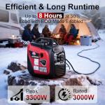 All-Power 3300W Portable Inverter Generator: Quiet Small Gasoline Generator CO-Sensor ECO Mode EPA Compliant 1.72 Gal Fuel Tank Gas Powered Emergency Backup for Outdoor Camping Home Use