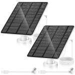 Solar Panel 5W Compatible Camera Essential 2K Outdoor(2nd Gen) Essential Spotlight Camera, for Spotlight Cam Plus/Pro, 13ft Cable IP66 Waterproof with Type-C to DC Adapter -2Pack