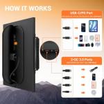 100W Portable Foldable Solar Panel Charger for Power Station Solar Generator with Kickstand 24V MC4 DC QC3.0 USB A PD3.0 PD65W USB C Output Fast Charging for Outdoor Camping RV Trip Off Grid Living