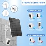 Solar Panel 5W Compatible Camera Essential 2K Outdoor(2nd Gen) Essential Spotlight Camera, for Spotlight Cam Plus/Pro, 13ft Cable IP66 Waterproof with Type-C to DC Adapter -2Pack
