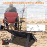 100W Portable Foldable Solar Panel Charger for Power Station Solar Generator with Kickstand 24V MC4 DC QC3.0 USB A PD3.0 PD65W USB C Output Fast Charging for Outdoor Camping RV Trip Off Grid Living