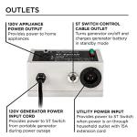 Westinghouse Outdoor Power Equipment ST Switch with Smart Portable Automatic Transfer Technology Home Standby Alternative, For Sump Pumps, Refrigerators, and More, Black and White