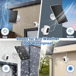 Solar Panel 5W Compatible Camera Essential 2K Outdoor(2nd Gen) Essential Spotlight Camera, for Spotlight Cam Plus/Pro, 13ft Cable IP66 Waterproof with Type-C to DC Adapter -2Pack