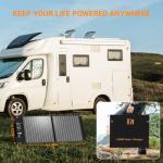 100W Portable Foldable Solar Panel Charger for Power Station Solar Generator with Kickstand 24V MC4 DC QC3.0 USB A PD3.0 PD65W USB C Output Fast Charging for Outdoor Camping RV Trip Off Grid Living
