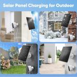 Solar Panel 5W Compatible Camera Essential 2K Outdoor(2nd Gen) Essential Spotlight Camera, for Spotlight Cam Plus/Pro, 13ft Cable IP66 Waterproof with Type-C to DC Adapter -2Pack