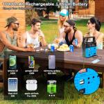 Portable Power Station,Solar Generator with Panels included,LiFePO4 Battery Pack Small Solar Powered Generator with DC/USB Outlets,LED Flashlight for Home Use,Outdoor Camping Quiet(Blue)