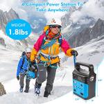 Portable Power Station,Solar Generator with Panels included,LiFePO4 Battery Pack Small Solar Powered Generator with DC/USB Outlets,LED Flashlight for Home Use,Outdoor Camping Quiet(Blue)