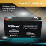 ExpertPower EXP612-1.2Ah 6V Rechargeable Battery, Alarm Battery Replacement for Security System, Home Alarm, GE XT Backup, Replaces DJW6-1.2, 6V1.3AH 1.4AH, Sealed Lead Acid, F1 Terminals