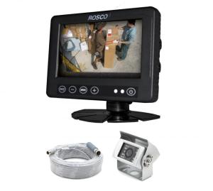 Rosco Safe-T-Scope STSK5465 Commercial Backup Camera System | 5" LCD Monitor & Night Vision Camera with Mic | 65' Twist-Lock Harness | Fits Box Trucks, Step Vans & RVs