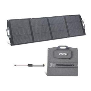 VEVOR 200W Foldable Solar Panel, 24% High-Efficiency Portable Monocrystalline Solar Panel Charger with MC4 Output, USB-A, Type-C & DC Ports, IP67 Waterproof for Power Stations, Camping, Hiking Trips