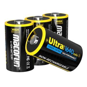 MACORUN 4-Pack CR123A 3V Lithium Batteries