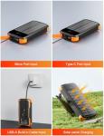 MINRISE 40000mAh Solar Power Bank with Flashlights