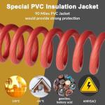 0 Gauge AWG Power Ground Wire Cable 20 Ft Red Translucent, Primary Automotive Battery Welding Electrical Wire Soft CCA Bulk for DIY Car Audio Speaker Amp Solar Marine Generator RV Trailer Inverter