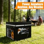 Heavy Duty Generator Cover, 32''Lx24''Wx24''H Generator Cover with Double-Layer Fabric, Side Access to Control Panel, Top Access to Add Fuel, All-weather Protective for Most 5500-15000 Watt Generators