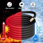 4 Gauge AWG Power Ground Wire Cable 15 Ft, True Spec Shielded Braided Welding Battery Cable Terminal for Automotive, Car Audio, Amp Wiring, Speaker Stereo, Solar, Marine, Generator-Red