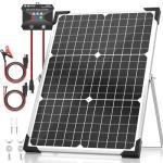 Voltset Solar Panel Kit 30W 12V, Solar Battery Trickle Charger Maintainer, Waterproof Solar Panel + Upgrade Charge Controller + Adjustable Mount Bracket for Boat RV Motorcycle Marine