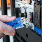 DuroMax XPX12050C Heavy Duty SJEOOW 50-Foot 12 Gauge Blue Triple Tap Lighted Extension Power Cord