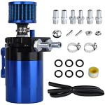 Universal Car Oil Catch Can Kit Polish Baffled Automotive Reservoir Tank 300ml with Breather Aluminum Compact Dual Cylinder