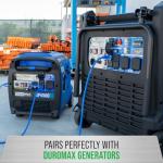 DuroMax XPX12050C Heavy Duty SJEOOW 50-Foot 12 Gauge Blue Triple Tap Lighted Extension Power Cord