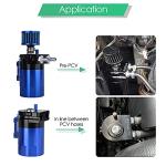 Universal Car Oil Catch Can Kit Polish Baffled Automotive Reservoir Tank 300ml with Breather Aluminum Compact Dual Cylinder
