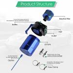 Universal Car Oil Catch Can Kit Polish Baffled Automotive Reservoir Tank 300ml with Breather Aluminum Compact Dual Cylinder
