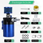 Universal Car Oil Catch Can Kit Polish Baffled Automotive Reservoir Tank 300ml with Breather Aluminum Compact Dual Cylinder
