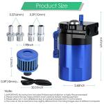 Universal Car Oil Catch Can Kit Polish Baffled Automotive Reservoir Tank 300ml with Breather Aluminum Compact Dual Cylinder