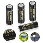 JESSPOW 14430 Battery, 14430 3.2V 450mAh LiFePo4 Rechargeable Solar Batteries 4 Pack for for Solar Panel Outdoor Garden Lights, Solar Panel Light, Tooth Brush, Shaver, Flashlight (NOT AA Battery)