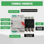 CDZHLTG 3P 100A Dual Power Automatic Transfer Switch 110V Generator Changeover Switch Tools Dual Power Transfer Switch Din Rail Mounting Type 50HZ/60HZ