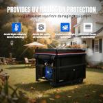 30x30x27 Inch Generator Cover. Available in 25/27/28/30/32/38 Inches. 900D Heavy-Duty Oxford Fabric with Advanced Windproof Buckles.Open top to add fuel. Suitable for Most 6000-13000W Generator.Black