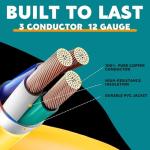 Tellegloww NEMA L6-30 Generator Extension Cord, NEMA L6-30P Male Plug to L6-30R Female Receptacle 3 Prong 30 Amp Generator Locking Power Cord, 3x12 Gauge, 250volt 7500watts Power Cable(10ft)