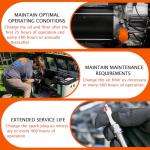 KOONDHEEND 6485 Maintenance Kit for Generac 16-26kW Air Cooled Standby Generators - Compatible with 22kW 24kW Guardian Series, Includes 070185E Oil Filter, 0J8478S Air Filter, RC12YC Spark Plugs