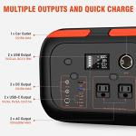 SinKeu Portable Power Station 600W, 296Wh/80000mAh Backup Lithium Battery Pack Bank, 110V Pure Sine Wave AC Outlet Solar Generator for Camping Emergency RV Outdoor Hurricane Supplies