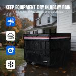 30x30x27 Inch Generator Cover. Available in 25/27/28/30/32/38 Inches. 900D Heavy-Duty Oxford Fabric with Advanced Windproof Buckles.Open top to add fuel. Suitable for Most 6000-13000W Generator.Black