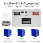 LiFePO4 Battery Box DIY 48V 280Ah 15kwh 51.2V 314Ah 330Ah Lithium Iron Pack Metal case,with 200A JK Bluetooth BMS and Other Accessories,for RV,Off Grid,Backup Power,Golf cart,Home Storage,Marine