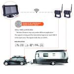 Yuwei Digital Wireless Backup Camera System,YW-77214 Dual HD 720P Camera Wireless Reverse System with Night Vision and Wide Viewing Angles, 7inch Wireless Monitor Split Screen for Trailer, RVs, Ca