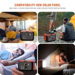 SinKeu Portable Power Station 600W, 296Wh/80000mAh Backup Lithium Battery Pack Bank, 110V Pure Sine Wave AC Outlet Solar Generator for Camping Emergency RV Outdoor Hurricane Supplies