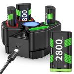 Xbox One Battery Packs - 4 x 2800mAh, Fast Charge