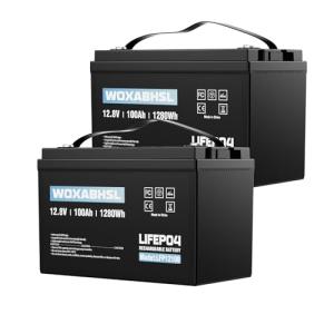 WOXABHSL 12V 100Ah Lithium Battery - 2 Pack