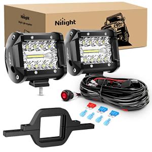 Nilight 60W LED Pods with Tow Hitch Brackets