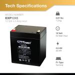 ExpertPower 12V 4.5 Amp Rechargeable Security Battery