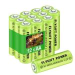 FlyGift 800mAh AA Rechargeable Solar Batteries - 12 Pack