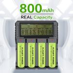 FlyGift 800mAh AA Rechargeable Solar Batteries - 12 Pack